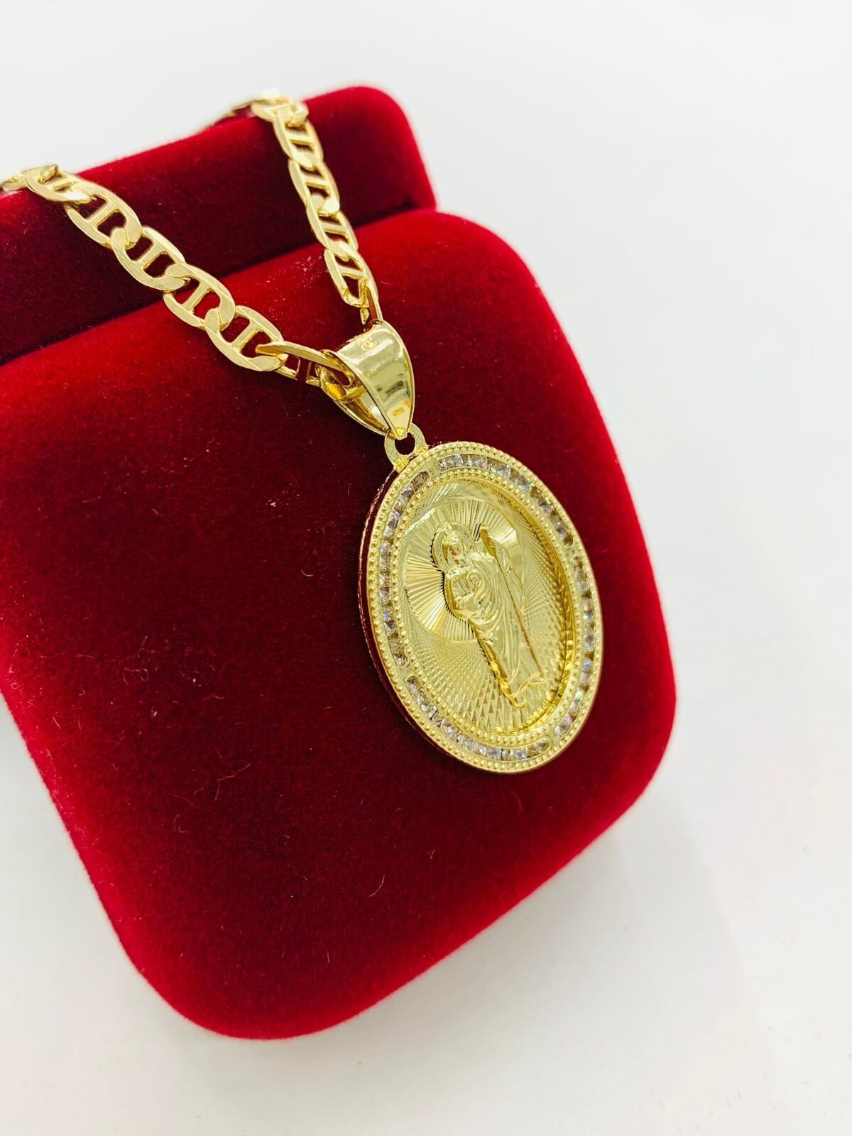 St Jude Chain Mariner Link 14K Necklace Pendant 24″ Gifts Catholics For Adults