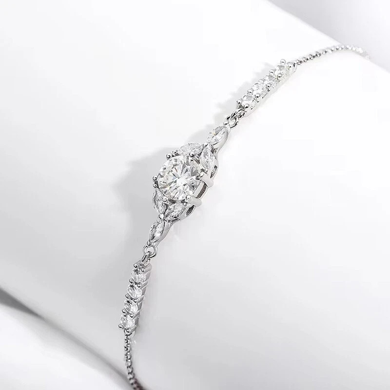 3 Ct Round Simulated Diamond 14k White Gold Plated Stunning Bolo Chain Bracelet