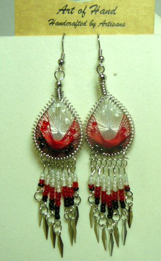 Woven Dreamcatcher Earrings with Dangle. Many colors! You Pick! pink blue red