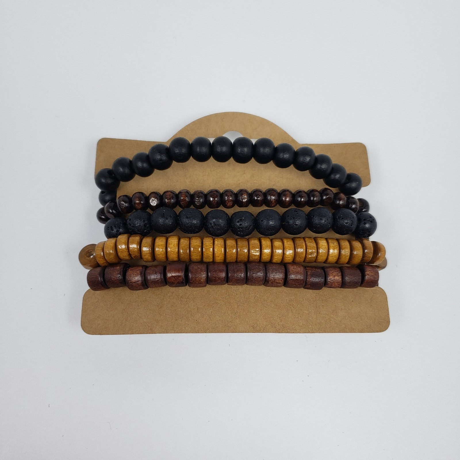 Unbranded Fashion Jewelry Adult Unisex Multi Layer Trendy Beaded Bracelet 5 Pack