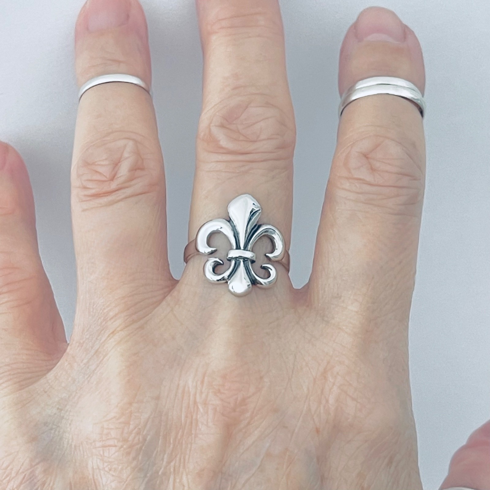 Sterling Silver Fleur De Lis Ring, Saints, Silver Rings, Lily Flower, France
