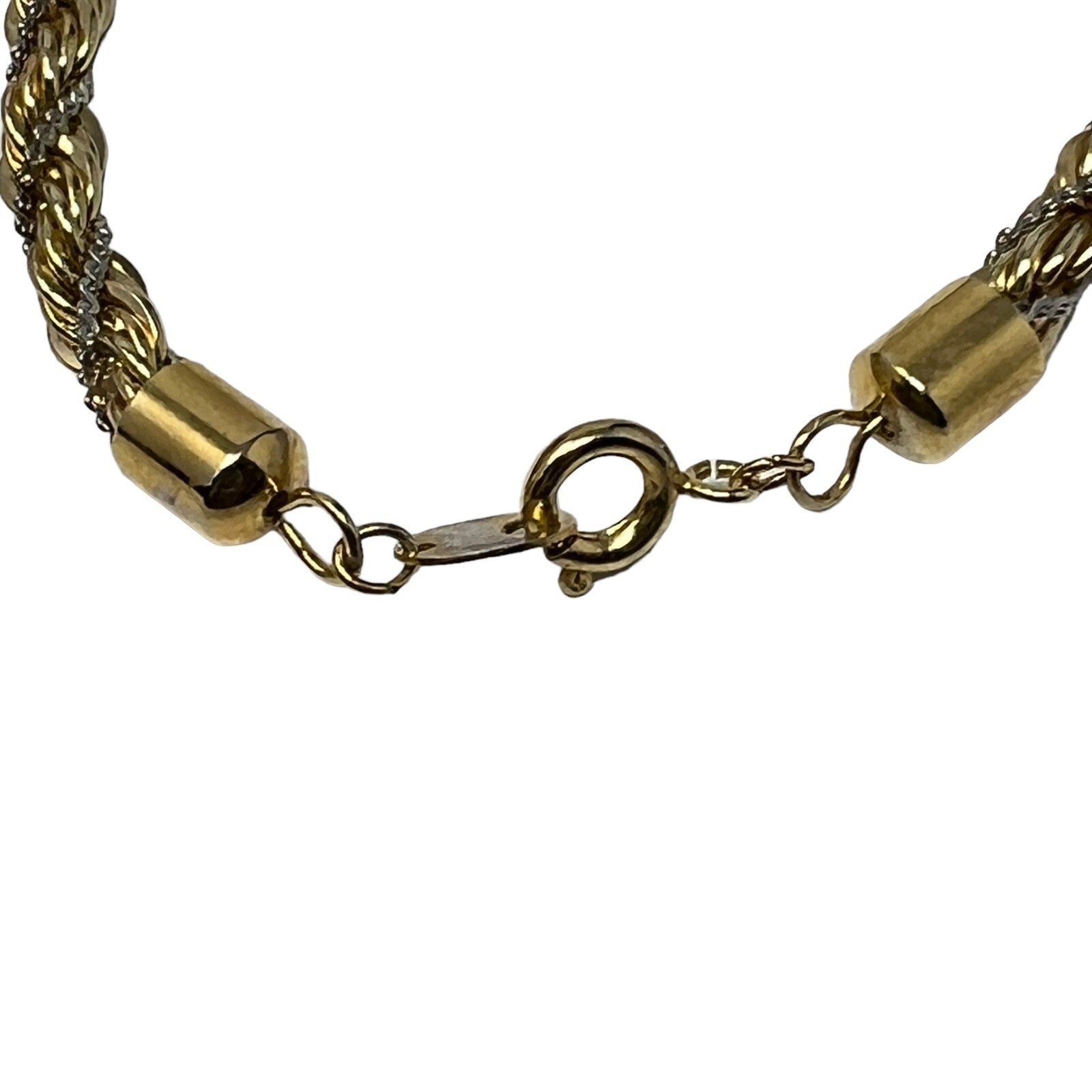 Rope Chain Silver and Gold Tone 5 mm 19 inches long