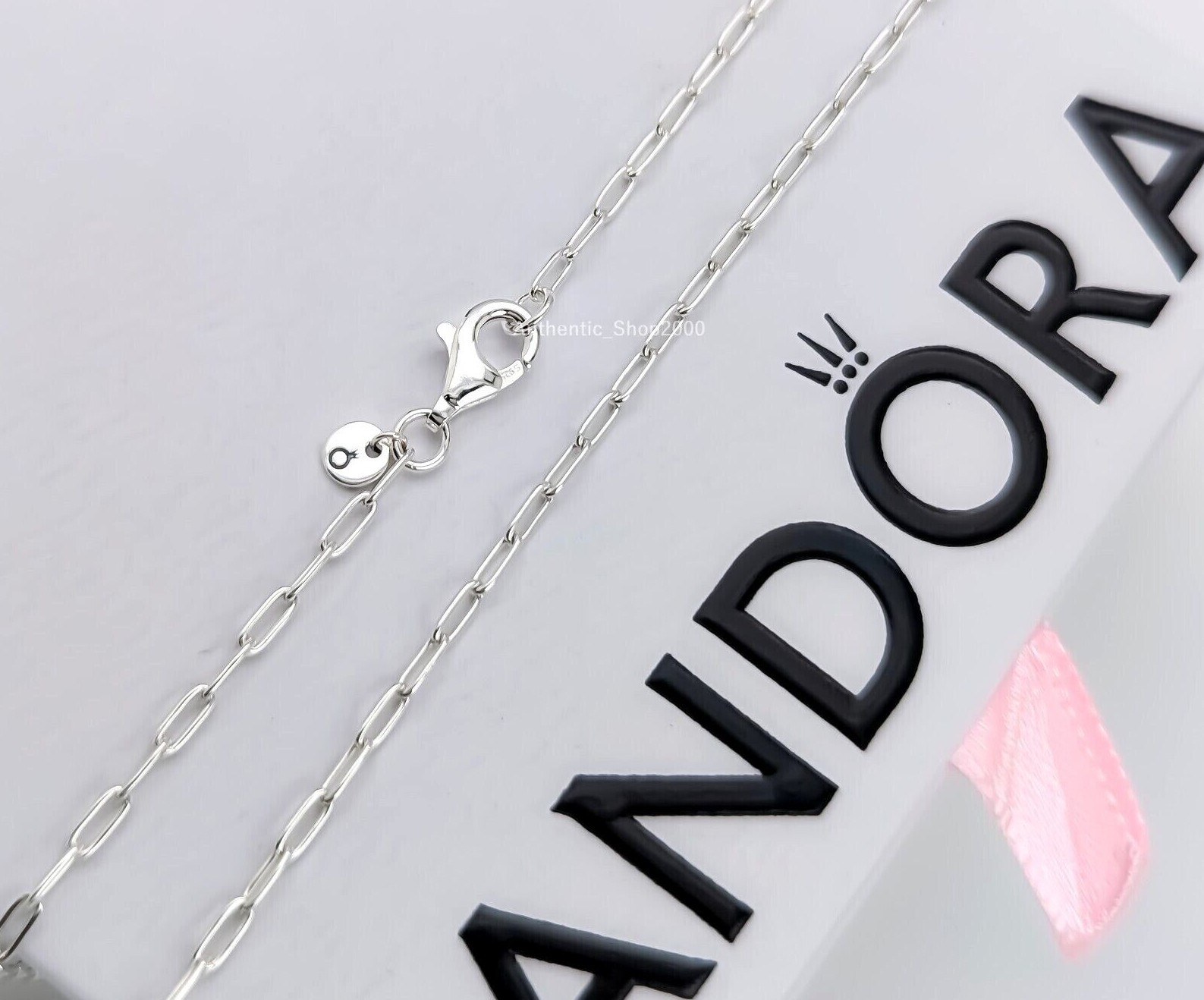 NEW 100% Authentic PANDORA 925 Silver Elongated Link Chain Necklace 393416C00