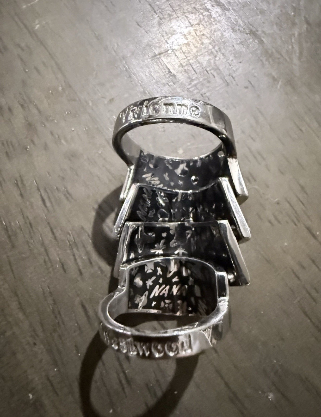 Vivienne Westwood Nana armor ring Vintage Style black silver G2U