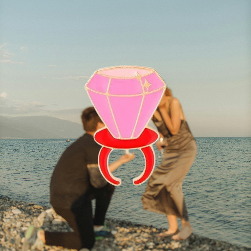 Pink RING POP – Enamel Lapel Pin – Funny Wedding Proposal HUMOR / NEW