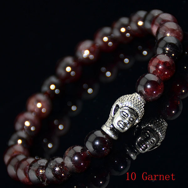 Charm Beads Unisex Fashion Varies Gemstone Silver Buddha Meditation Bracelets