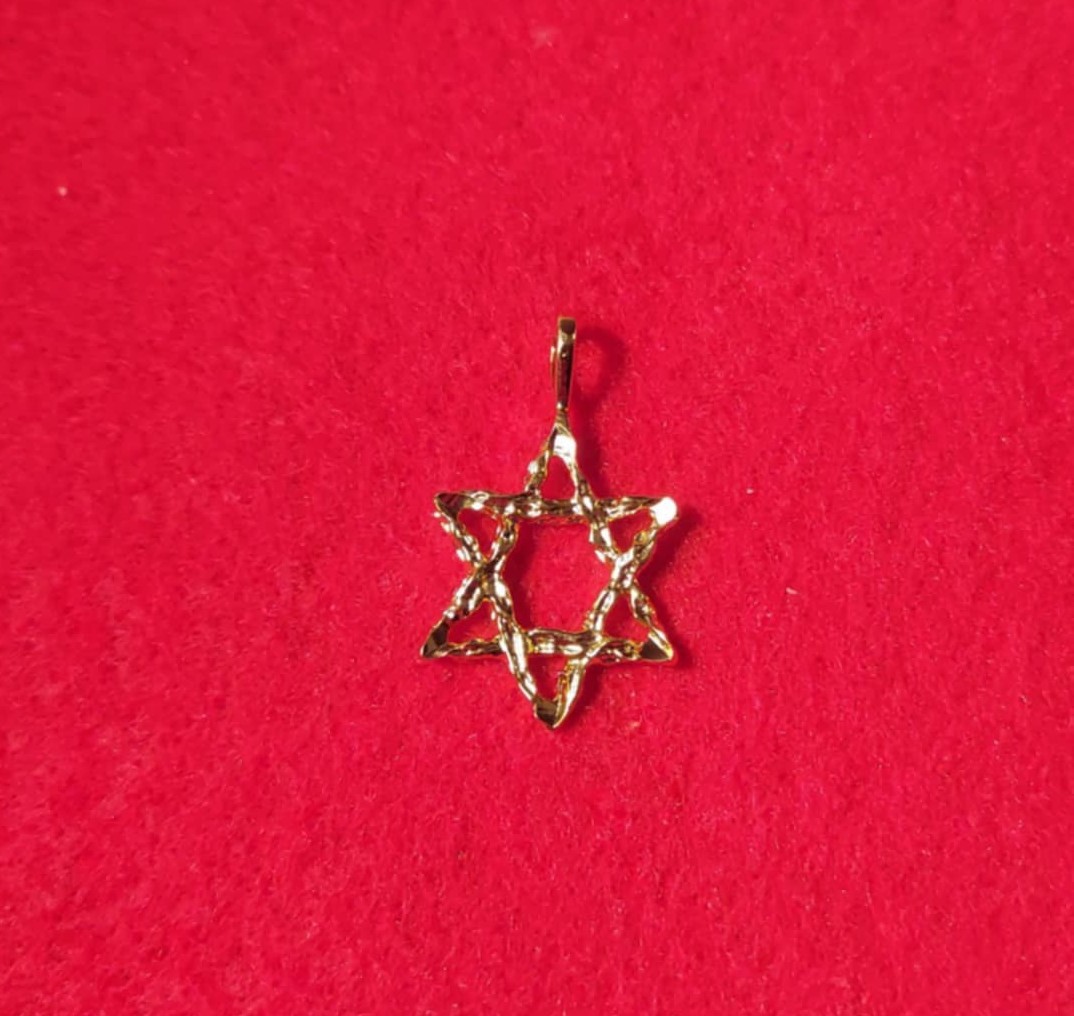 14KT GOLD PLATED RELIGIOUS JEWISH STAR OF DAVID CHARM WITH 16″ NECKLACE – 2030