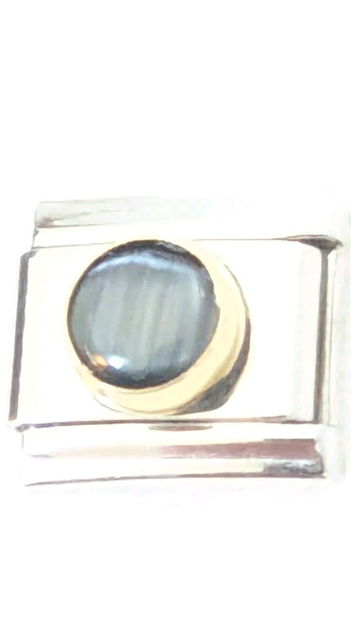 Authentic UD Unodomani Classic Italian Charm 9mm Round Black Pearl Like E71