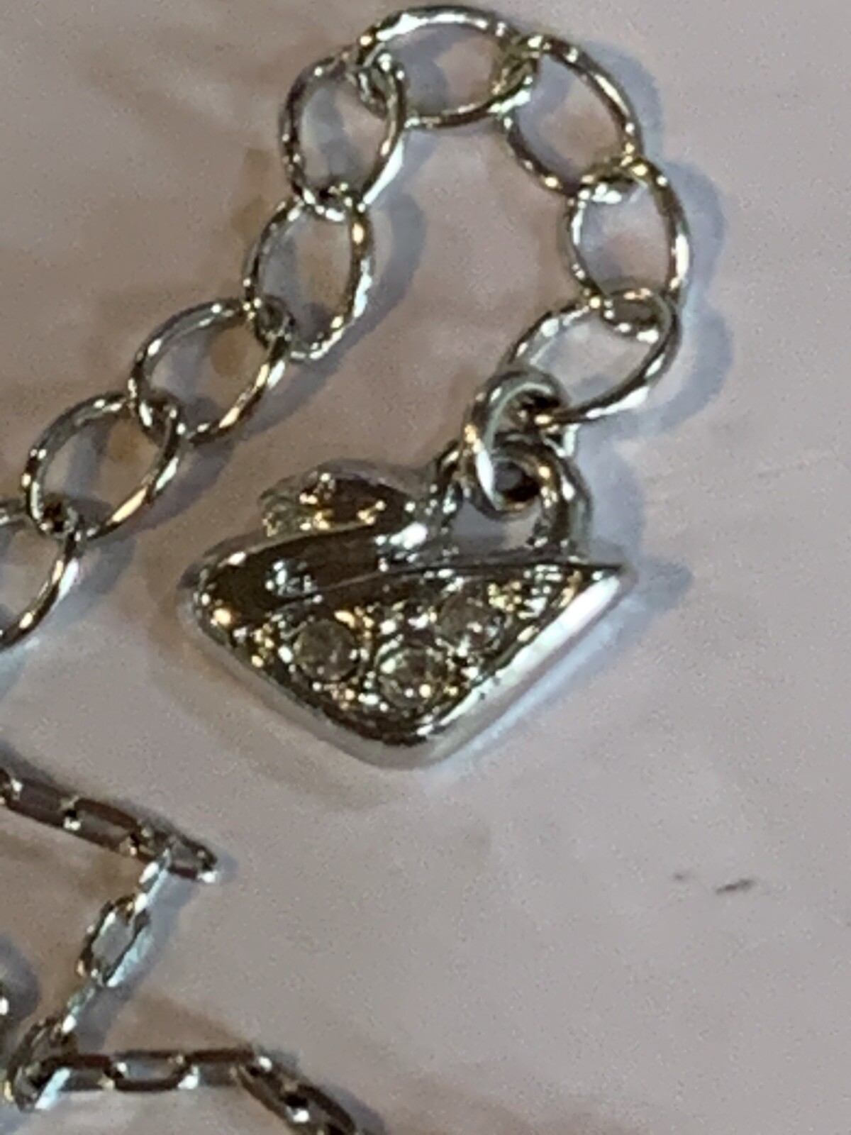 Swarovski Purple Rhodium Plated Square Crystal Necklace 16 In With 2In Extension