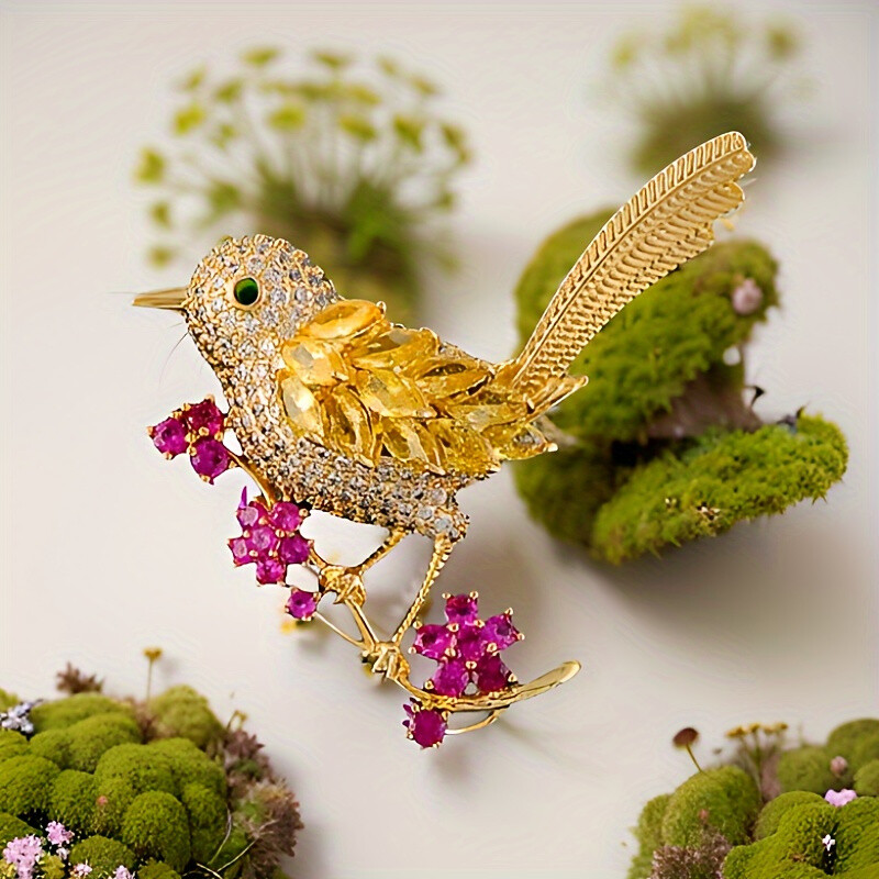 1pc Charming Magpie Bird Brooch -Sparkling Fashion Accessory for Clothing
