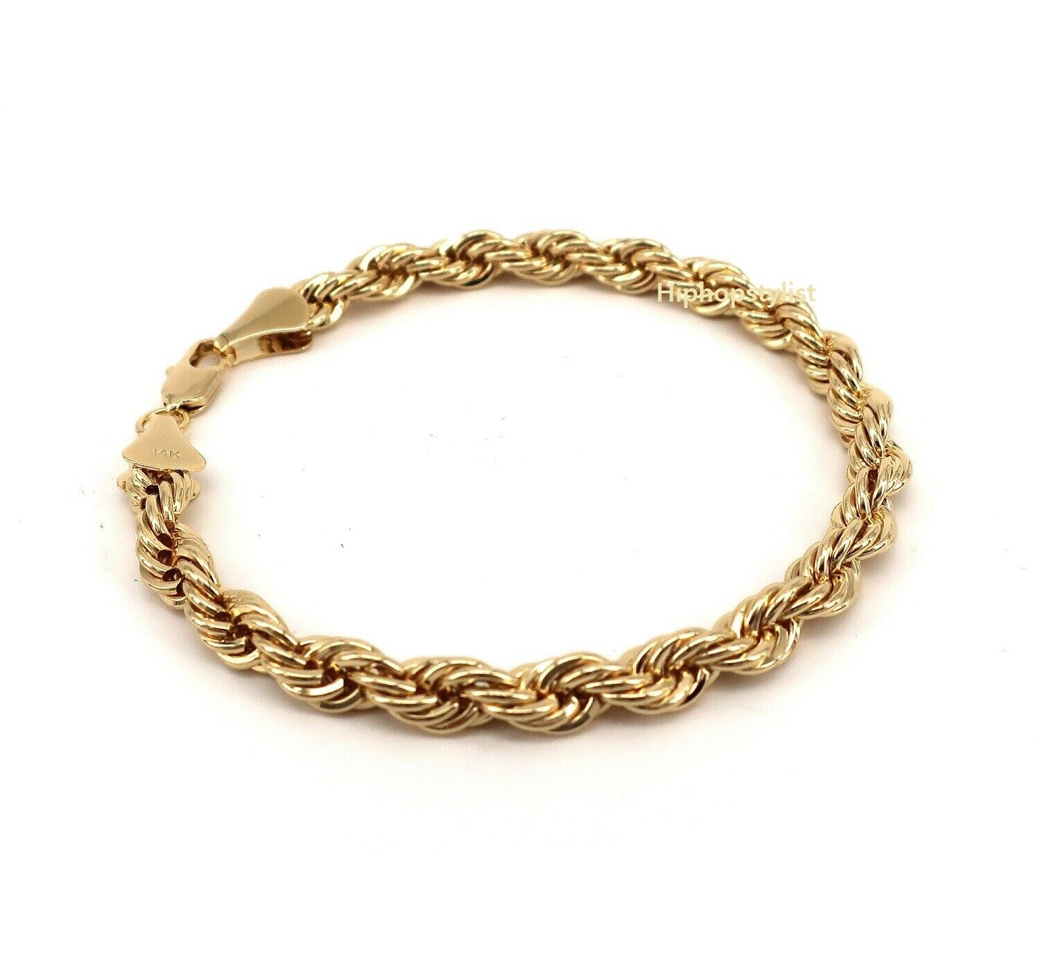 14k Yellow Rope Chain Necklace Bracelet 7mm 8mm 9mm 10mm Width Gold Plated