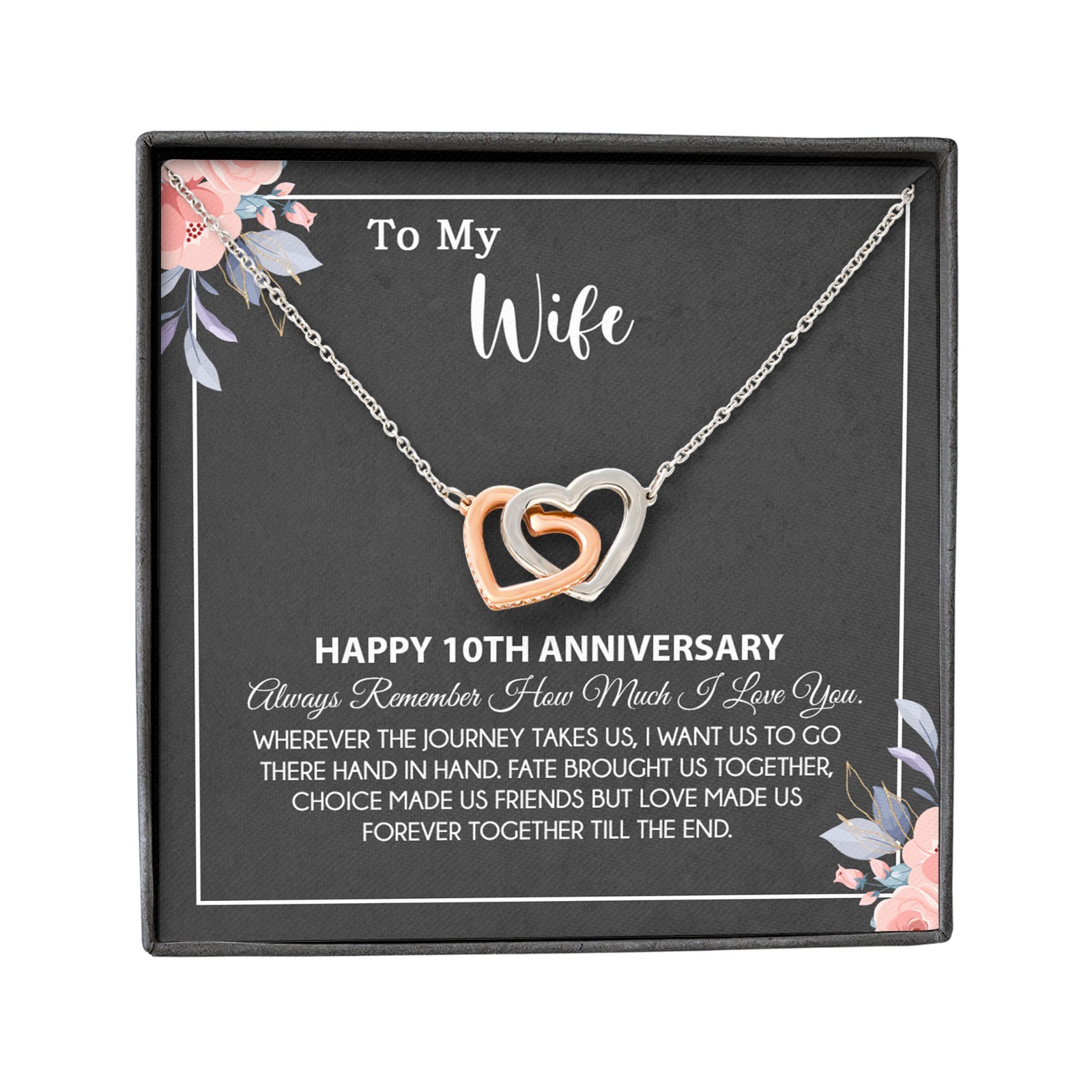 10th Anniversary Gift For Wife Necklace, 10 Year Anniversary, 10th Wedding Gift