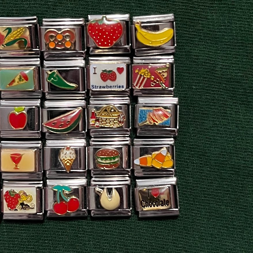 You Pick – Retro Y2K Italian Charm Link Fun Food Theme Fruits Vegetables Drink