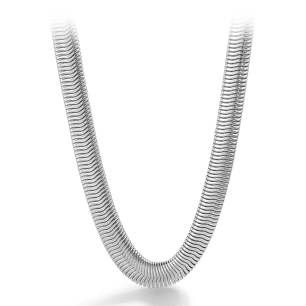 Premium 925 Sterling Silver 8mm Flat Soft Snake Chain Necklace for Men & Women