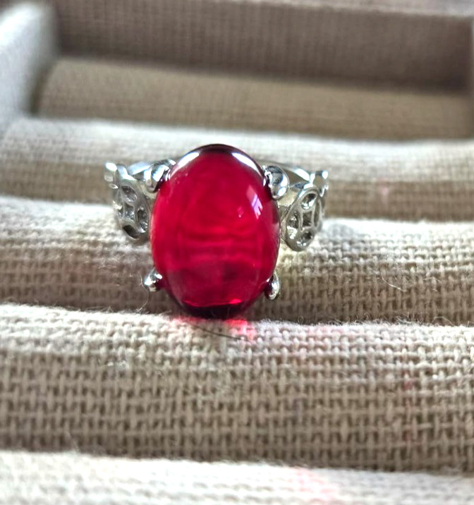 Ruby Acrylic Ring Size 5 Simulated Next Day Shipping
