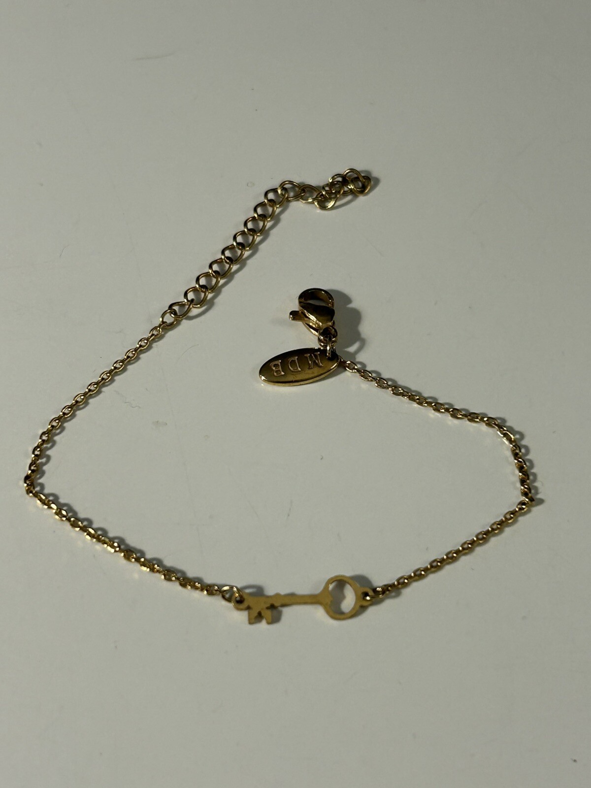 Marina De Buchi MDB Delicate Gold Key Adjustable Bracelet Gold Toned