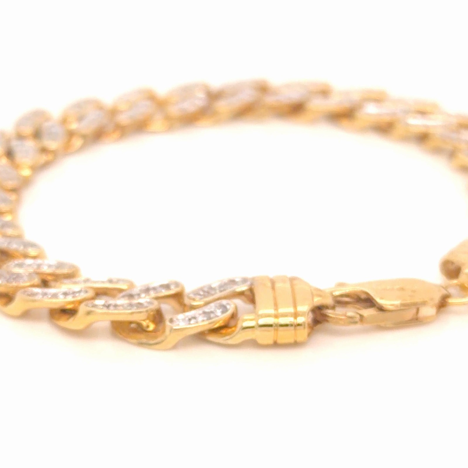 Miami Cuban Link Bracelet – 14K Gold plated over 925 Sterling Silver CZ studded