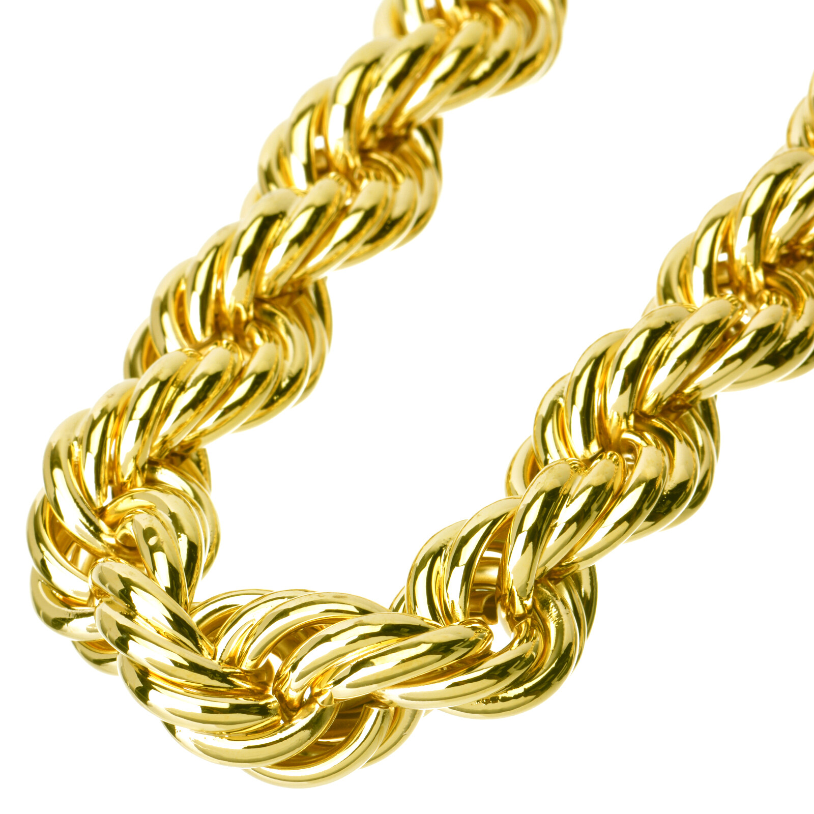 Hip Hop Gold Plated 16 mm Hollow Chunky Rope Dookie Chain Necklace 30″ or 36″