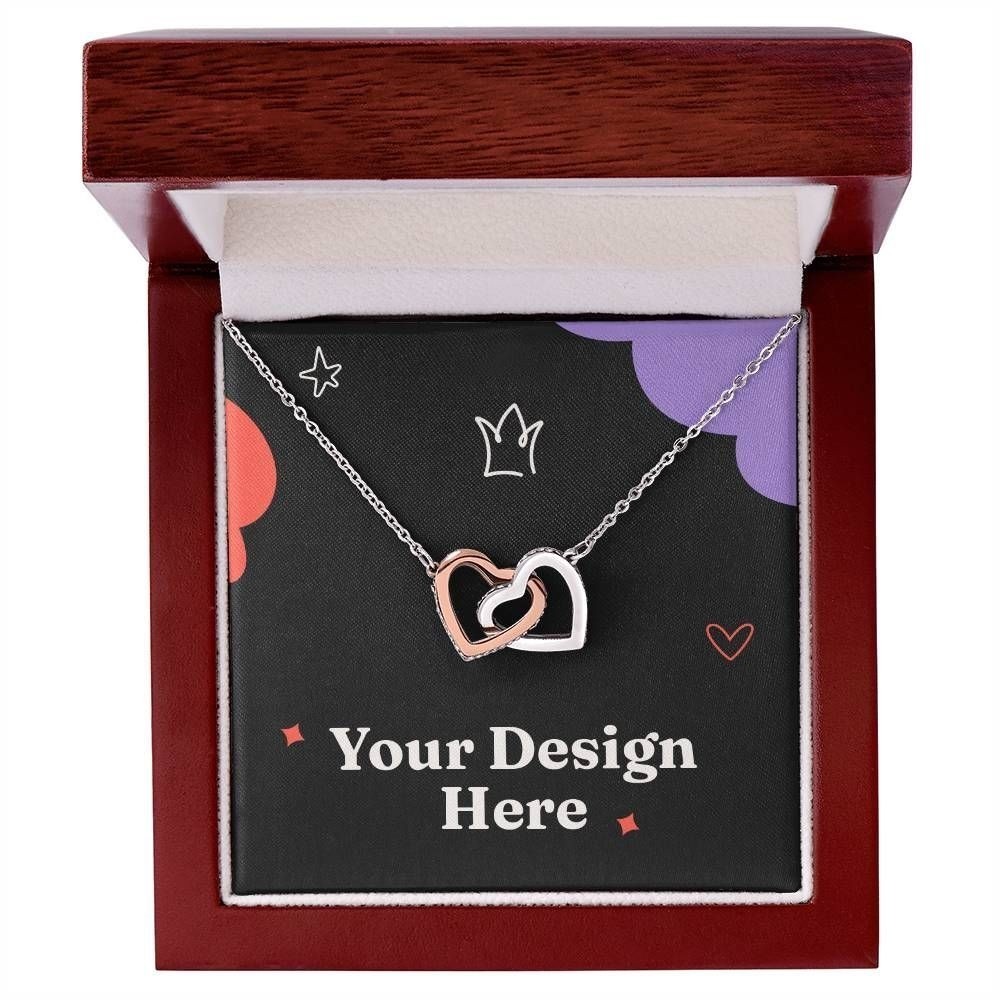 Necklace Interlocking Hearts Necklace-Yellow & White Gold Variants W/ LUXURY BOX