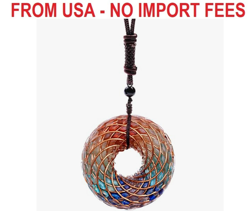 Rodin Coil & Orgone Pendant Necklace for Meditation, Reiki Energy Necklace, Chak