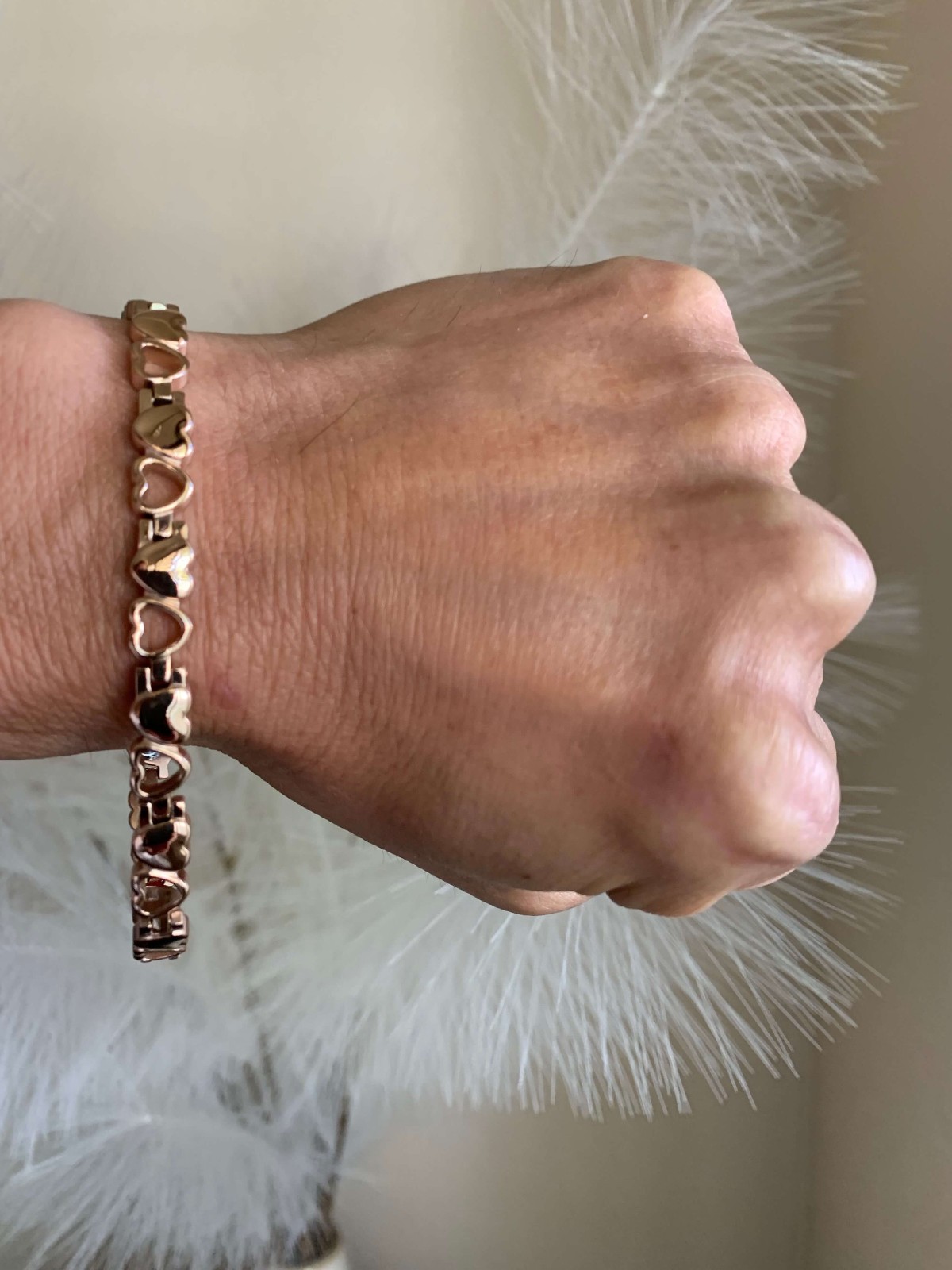 Heart Rose Gold Magnetic Bracelet Women Renew Energy Balance Power Bracelet Joy