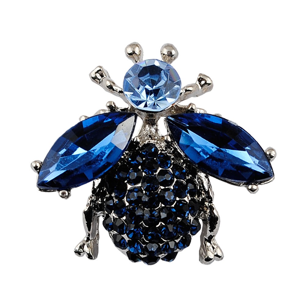Cute Bee Brooches Blue Rhinestone Brooch Fashion Animal Insect Brooch Jewelry