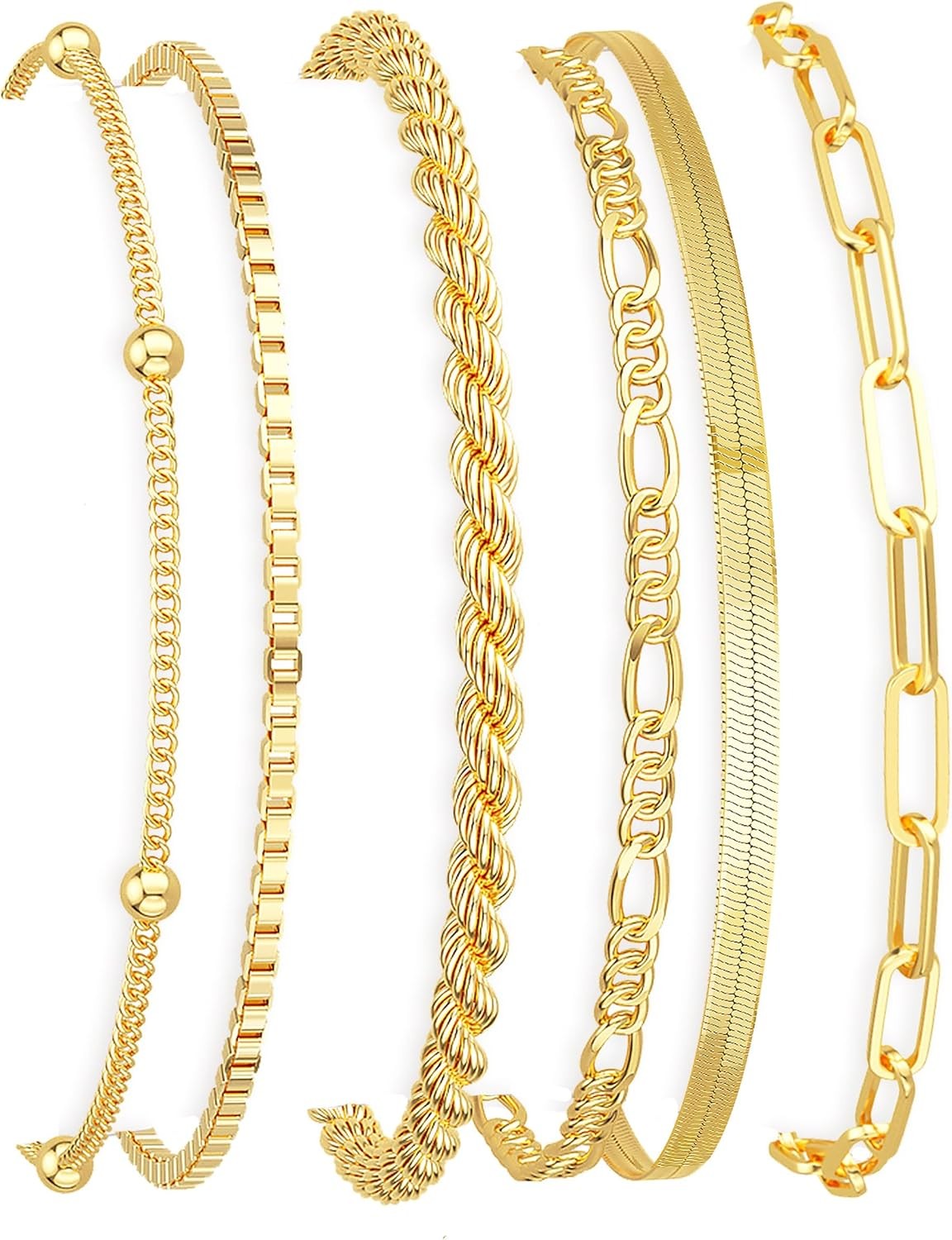 DEARMAY Gold Bracelets for Women Waterproof, 14K Gold Plated Jewelry Sets Trendy