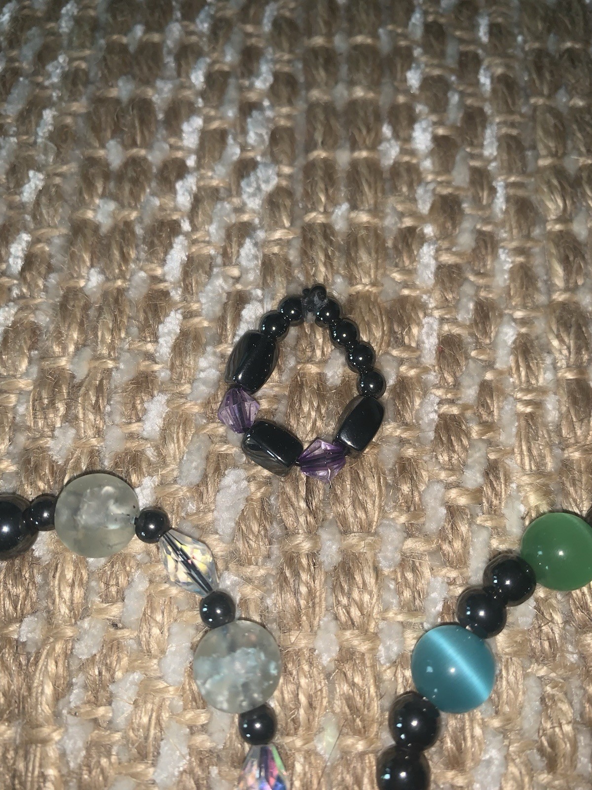 Magnetic Bracelet Hematite Bead Crystal Stretch Healing Therapy Stone 2 + Ring