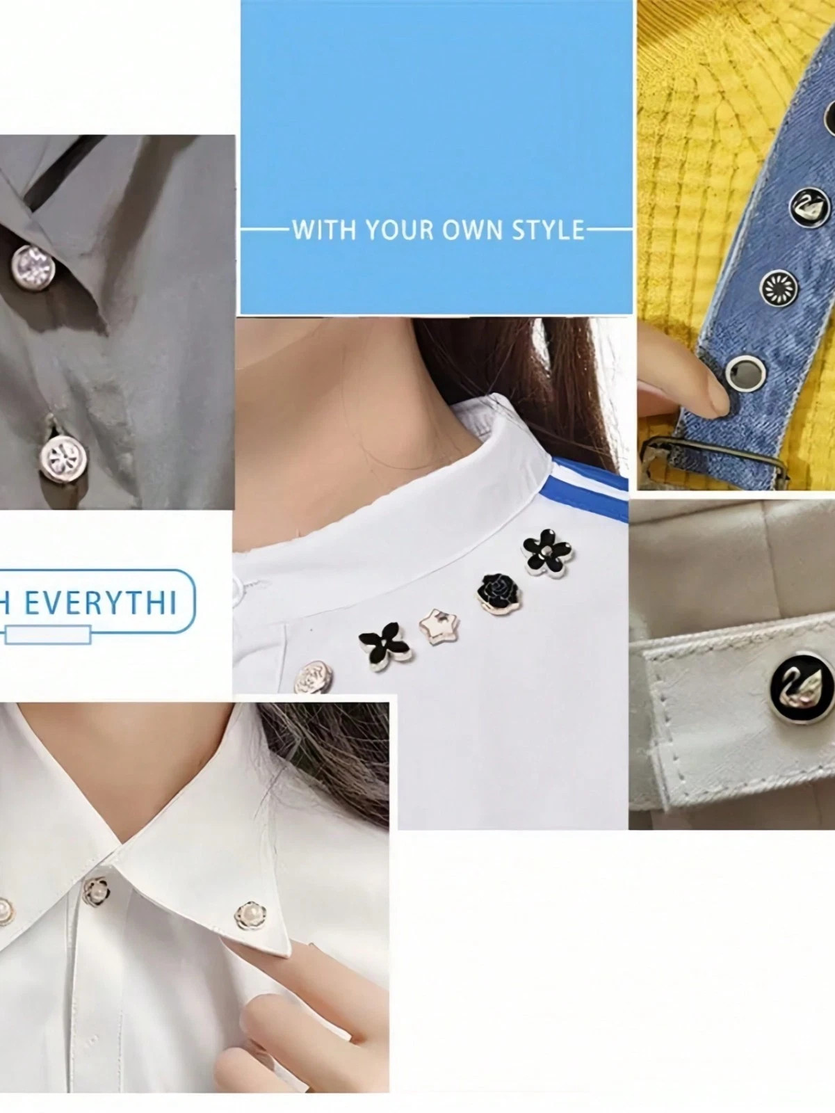 Women Shirt Brooch Buttons Blouse Pins Modesty Pins Cover Up Brooch Pins