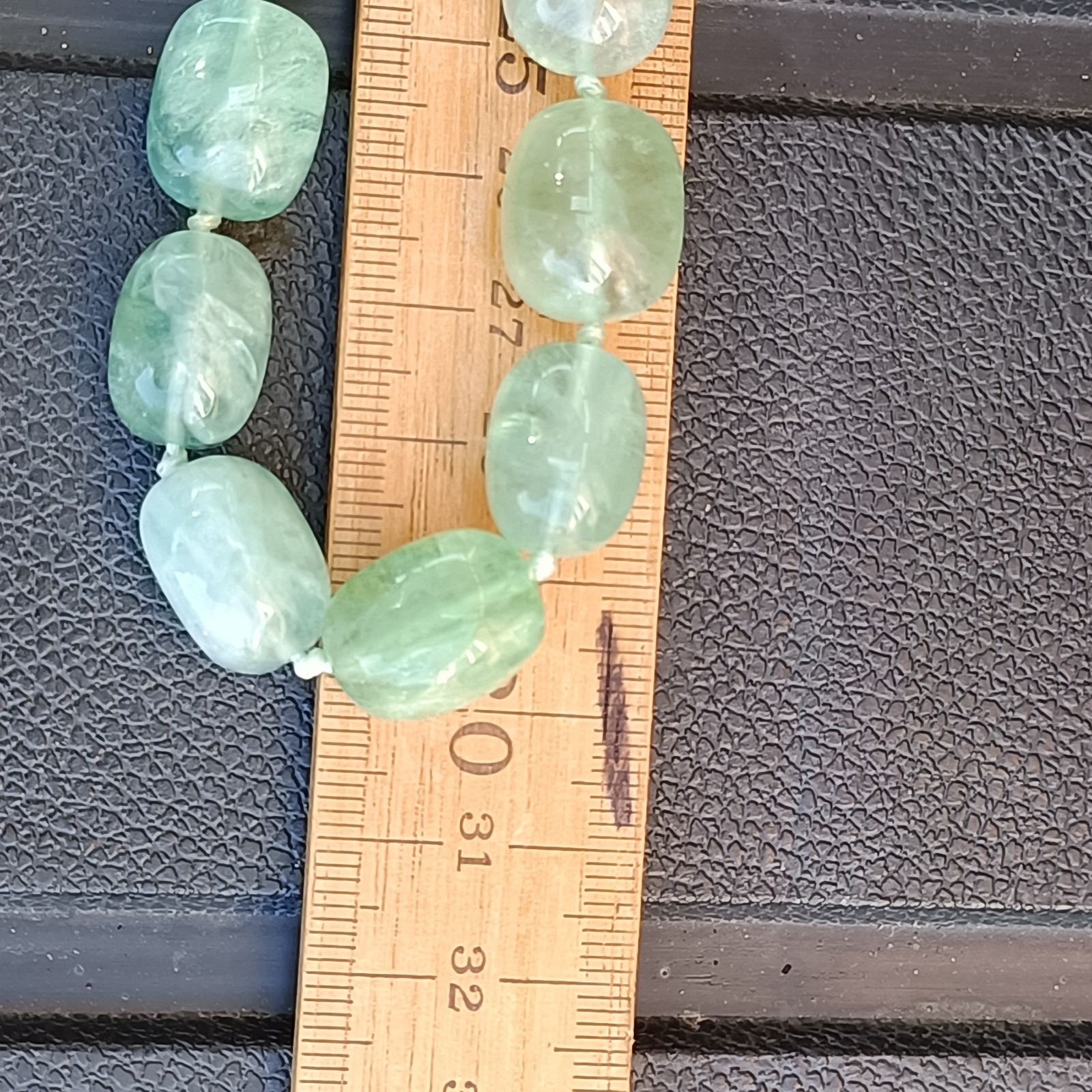 Lola Rose Green Fluorite Gemstone Beaded Necklace Hand Knotted Adjustable