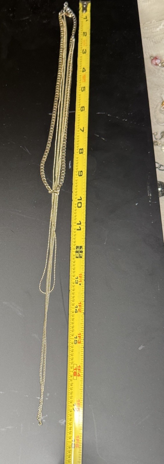 Gold & Silver Tones Triple Chain Layered Necklace Classic Retro Chic