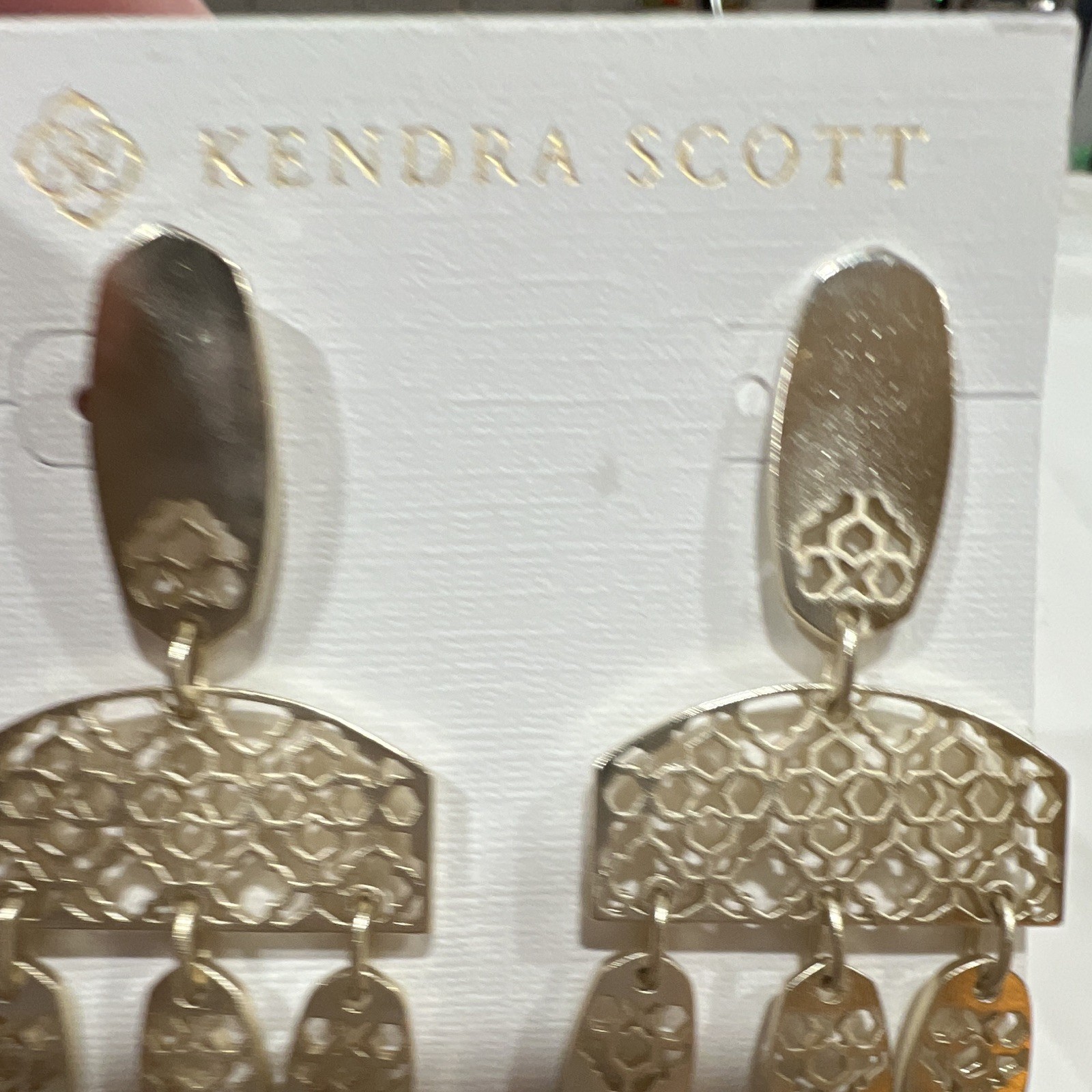 Kendra Scott Gold Tone Chandelier Dangle/Drop Earrings Asymmetrical
