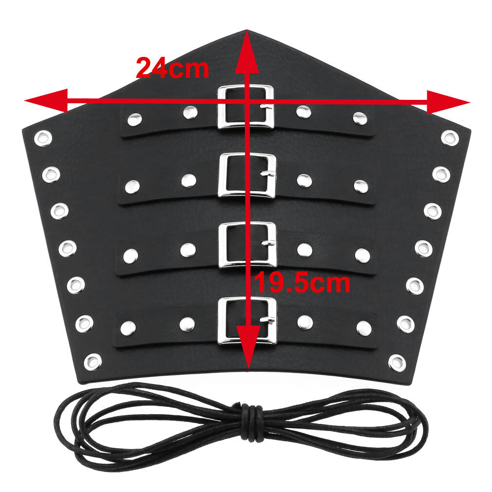 Unisex Wristband Punk Goth Leather Wide Wrap Bracer Arm Armor Cuff for Men Women