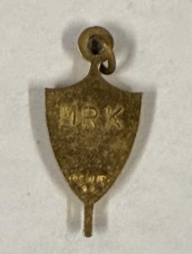 Vintage 1980 Jostens Senior Pendant Engraved Enamel Gold Tone