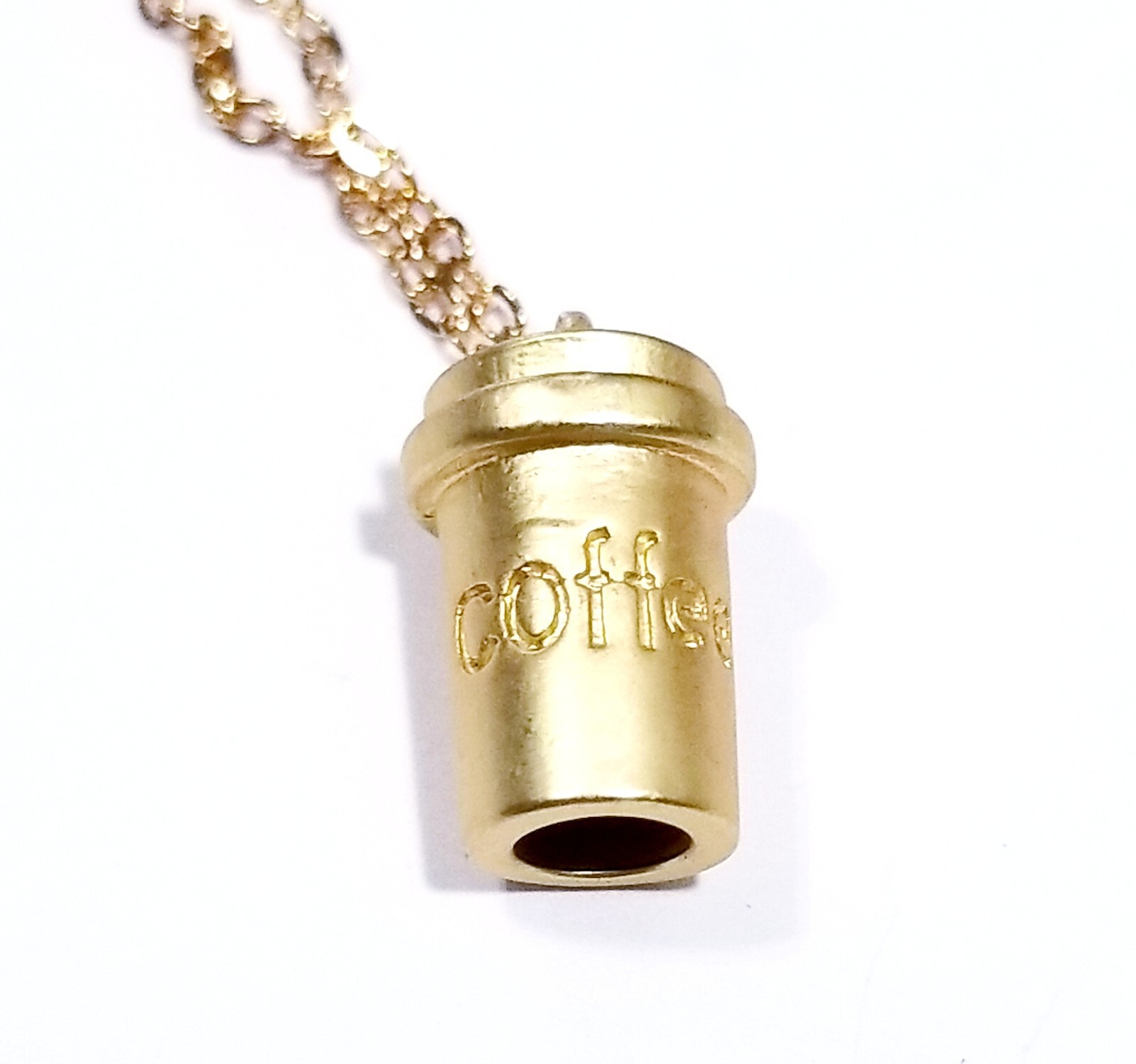 Coffee Cup Pendant, Coffee Charm Necklace, Coffee Lover Jewelry