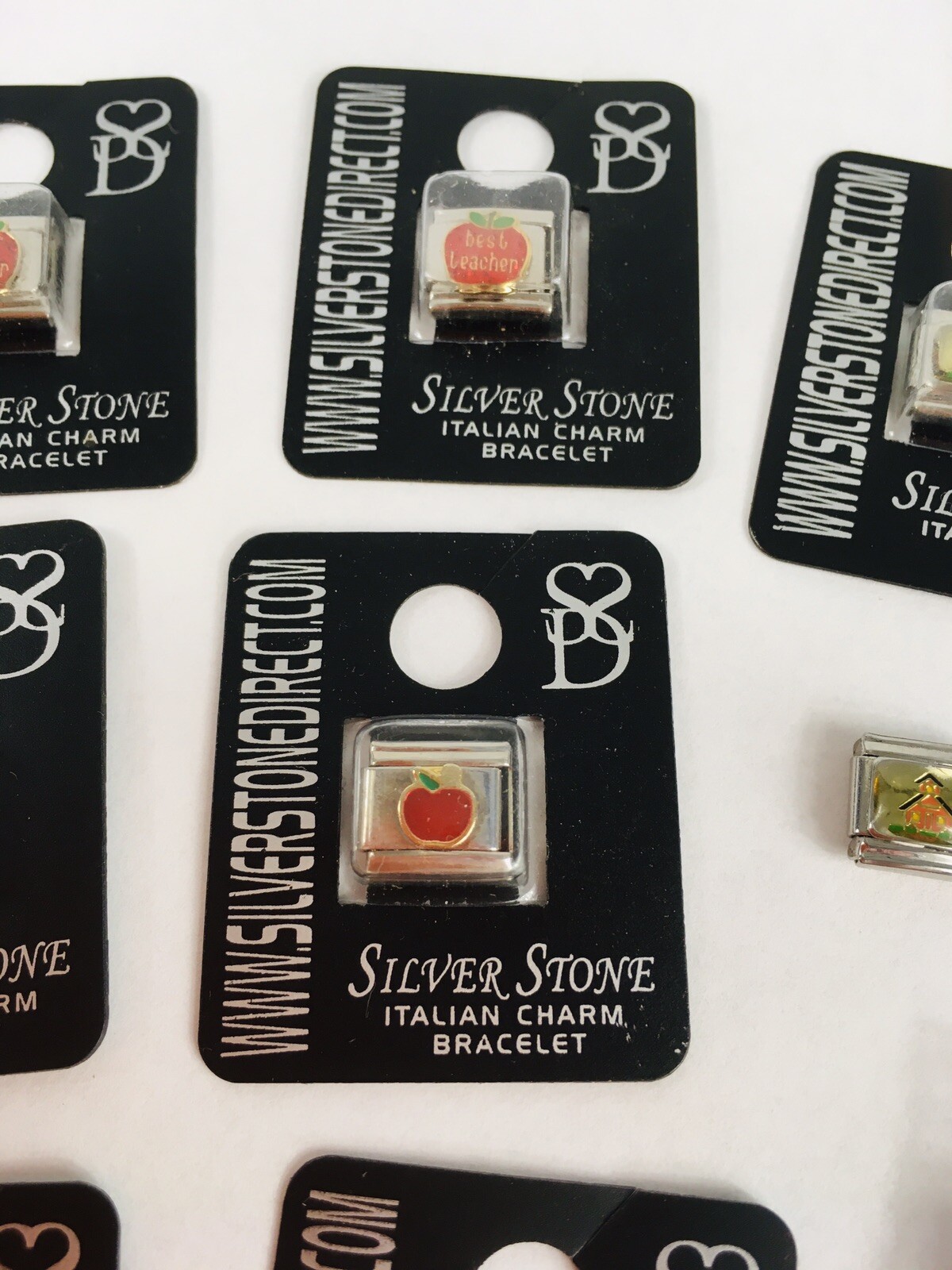 Italian Modular Charm Bracelet Lot 28 Link 9mm Teacher Apple School Stainless