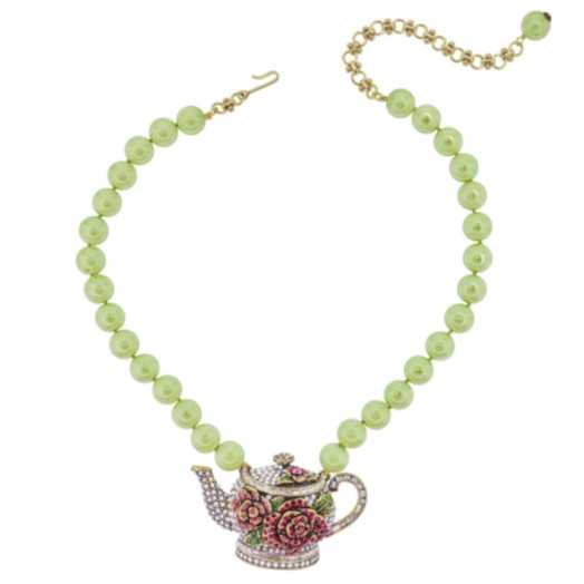 Heidi Daus Tea Time 17-3/4″ Bronze-Tone Crystal Beaded Drop Necklace