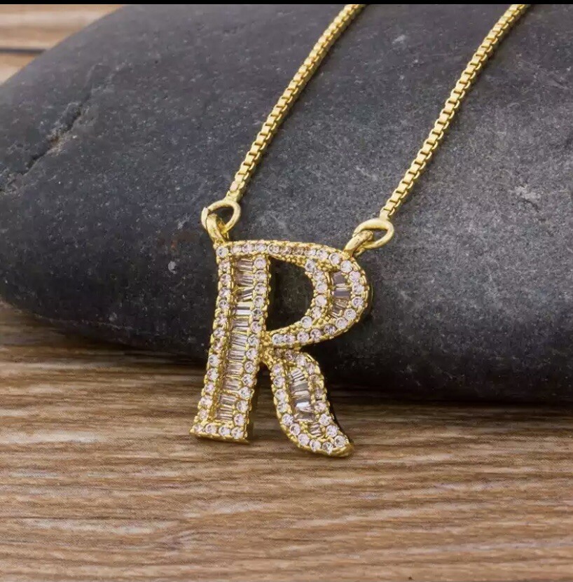 Initial Gold-Plated Necklace *1PIECE*