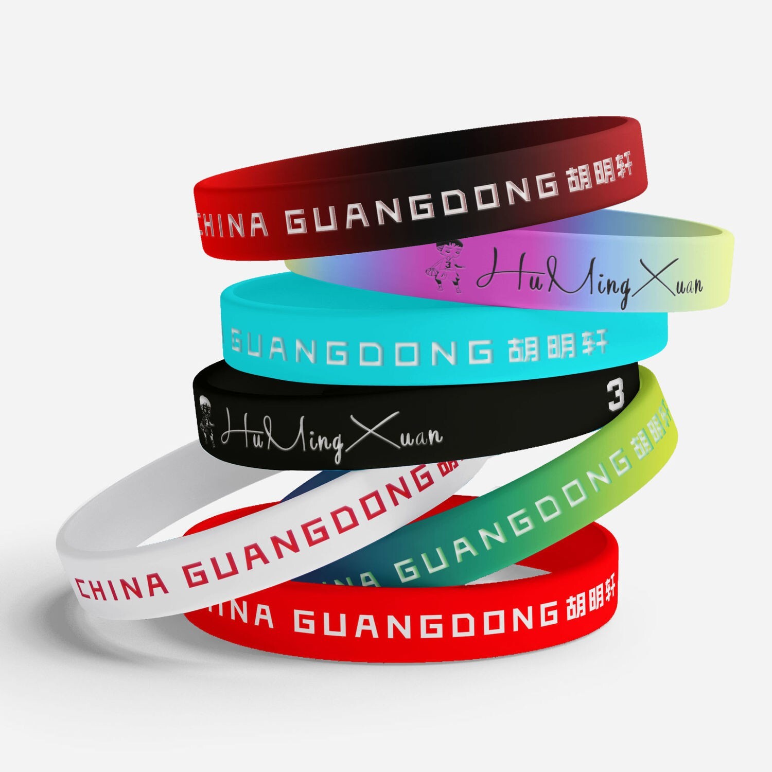 5PCS Custom Debossed Silicone Wristbands Personalized Rubber Bracelets Gifts