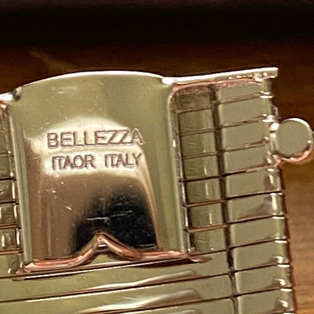 Bellezza Italy Omega Bracelet Itaor Wide Cleopatra Flex Cuff Silver Tone Metal