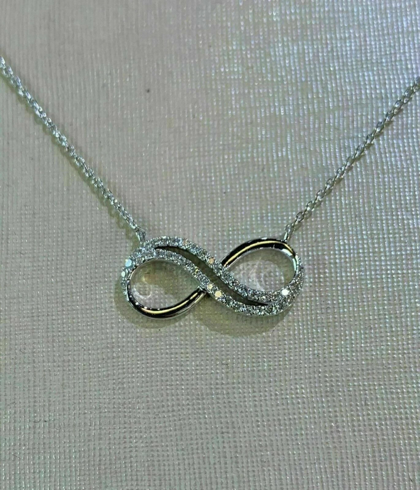 1Ct Round Cut Simulated Diamond Infinity Pendant Necklace 14k White Gold Plated