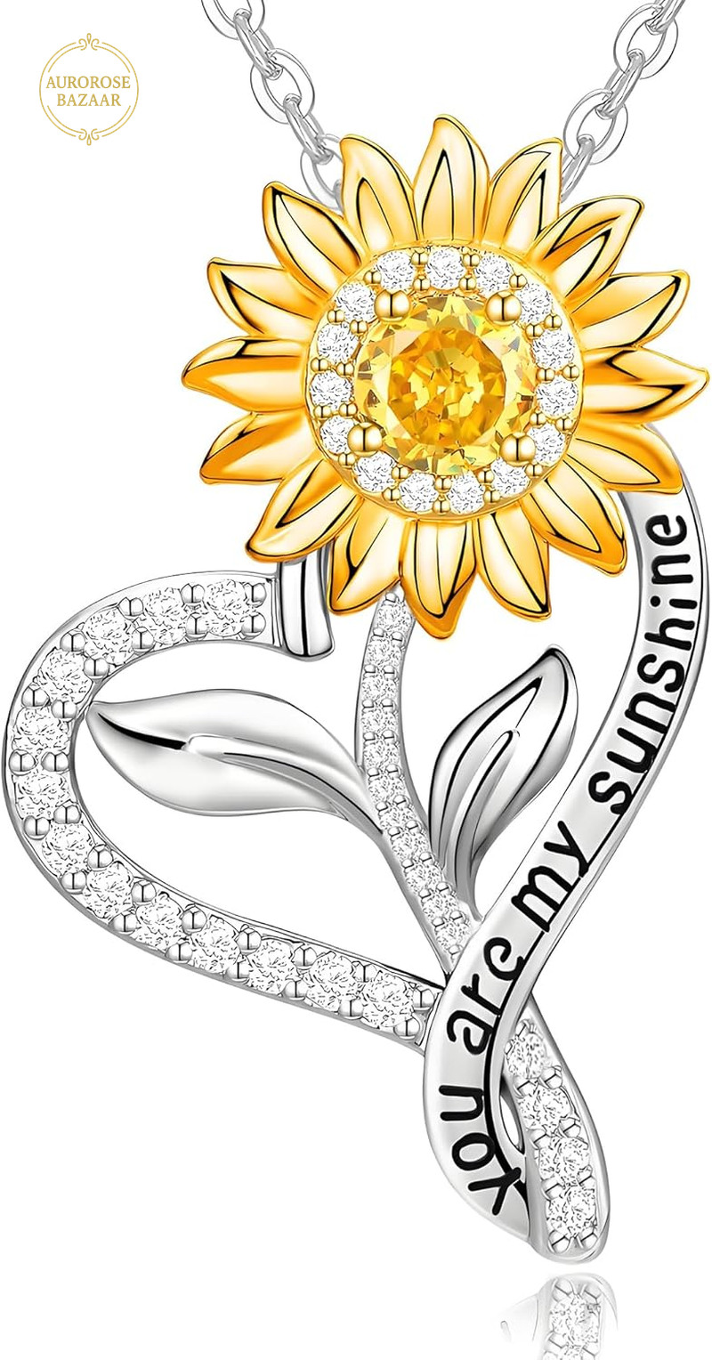Sunflower Necklaces for Women Anniversary Birthday Gifts for Women Wife Gifts fo