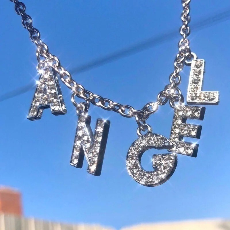 Letter Bitch Pendant Necklace Girls Daddy ANgel Necklaces Choker Women Jewelry