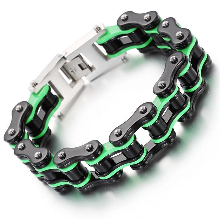 Mens Bracelets Biaker Motorcycle Chain Link Bracelet Punk Stainless Steel Gift