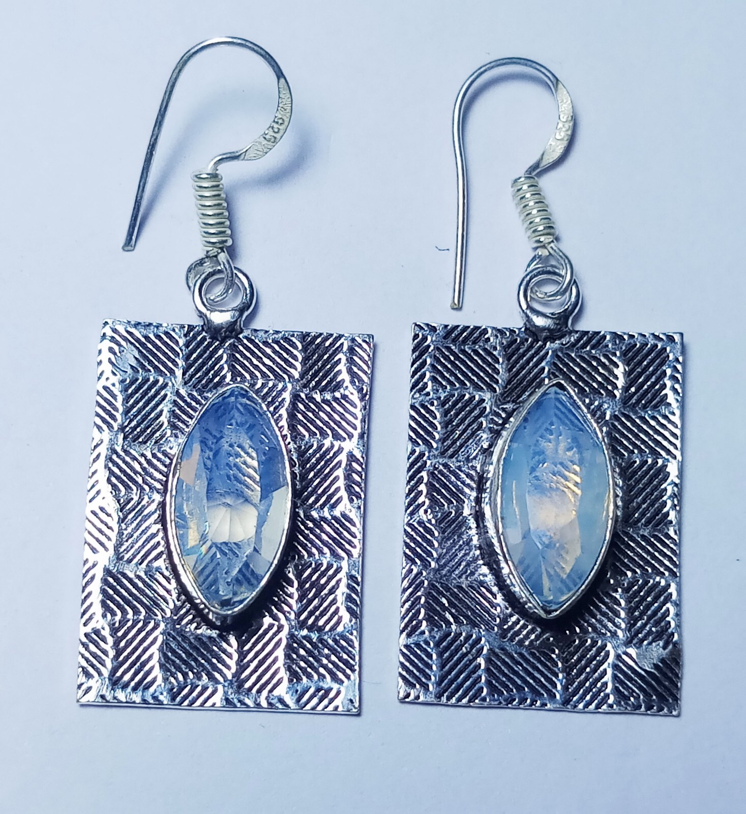 Moonstone Gemstone Handmade Fashion Jewelry Earring 35 Carat S 1.5 Inch ” A4172