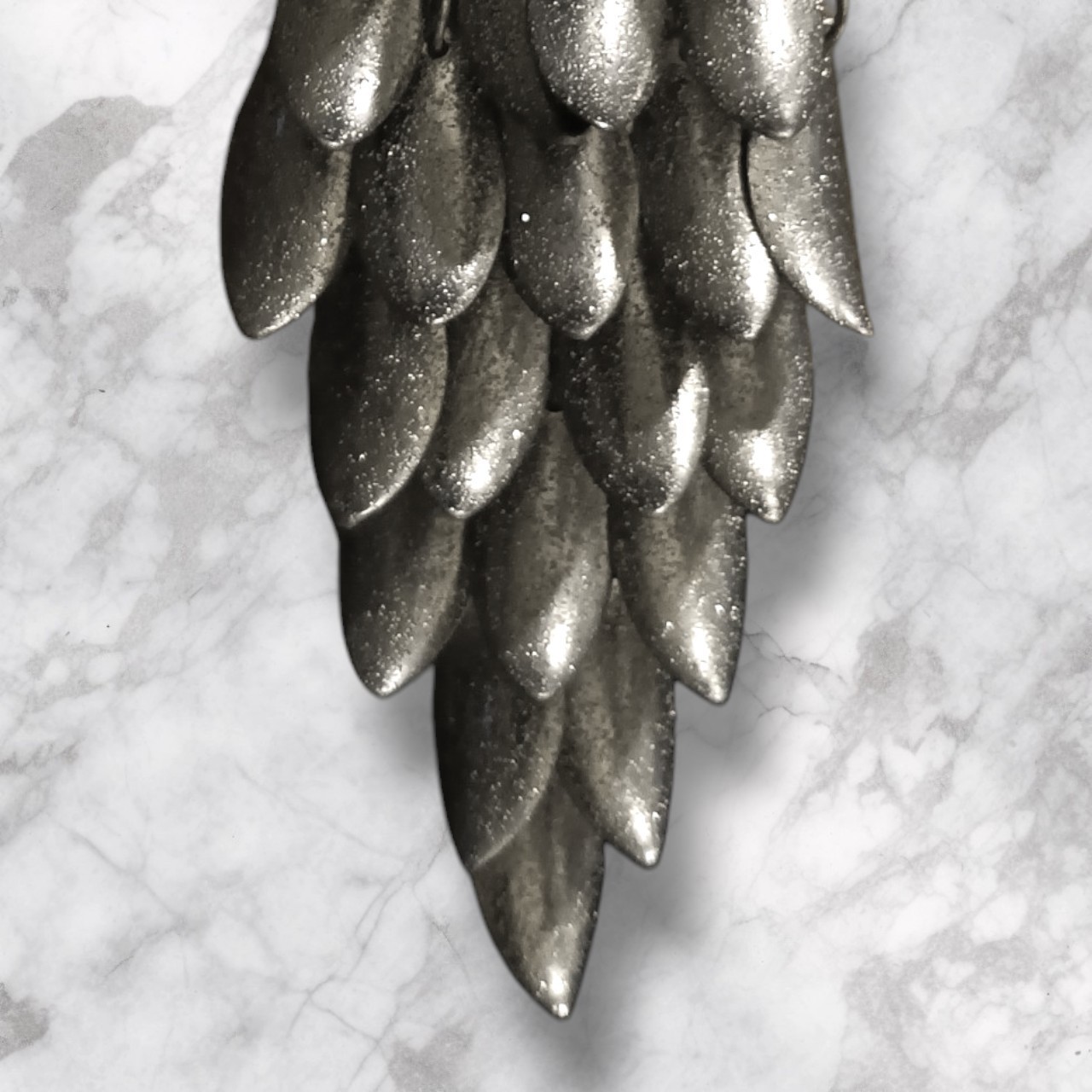 Shimmery Gun Metal Grey Layered Dangling Leaf Chandelier Statement Earrings