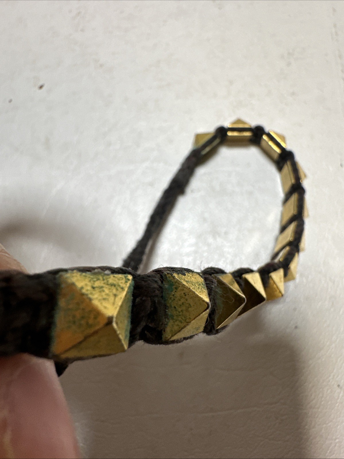 Valentino Garavani Two Braided Rockstud Bracelets Black &Gold