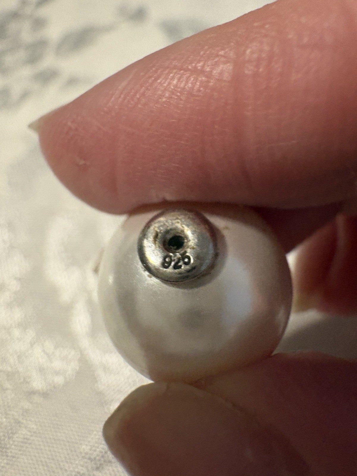 925 Sterling Silver Large Pearl & Pave Crystal Ball Stud Earrings