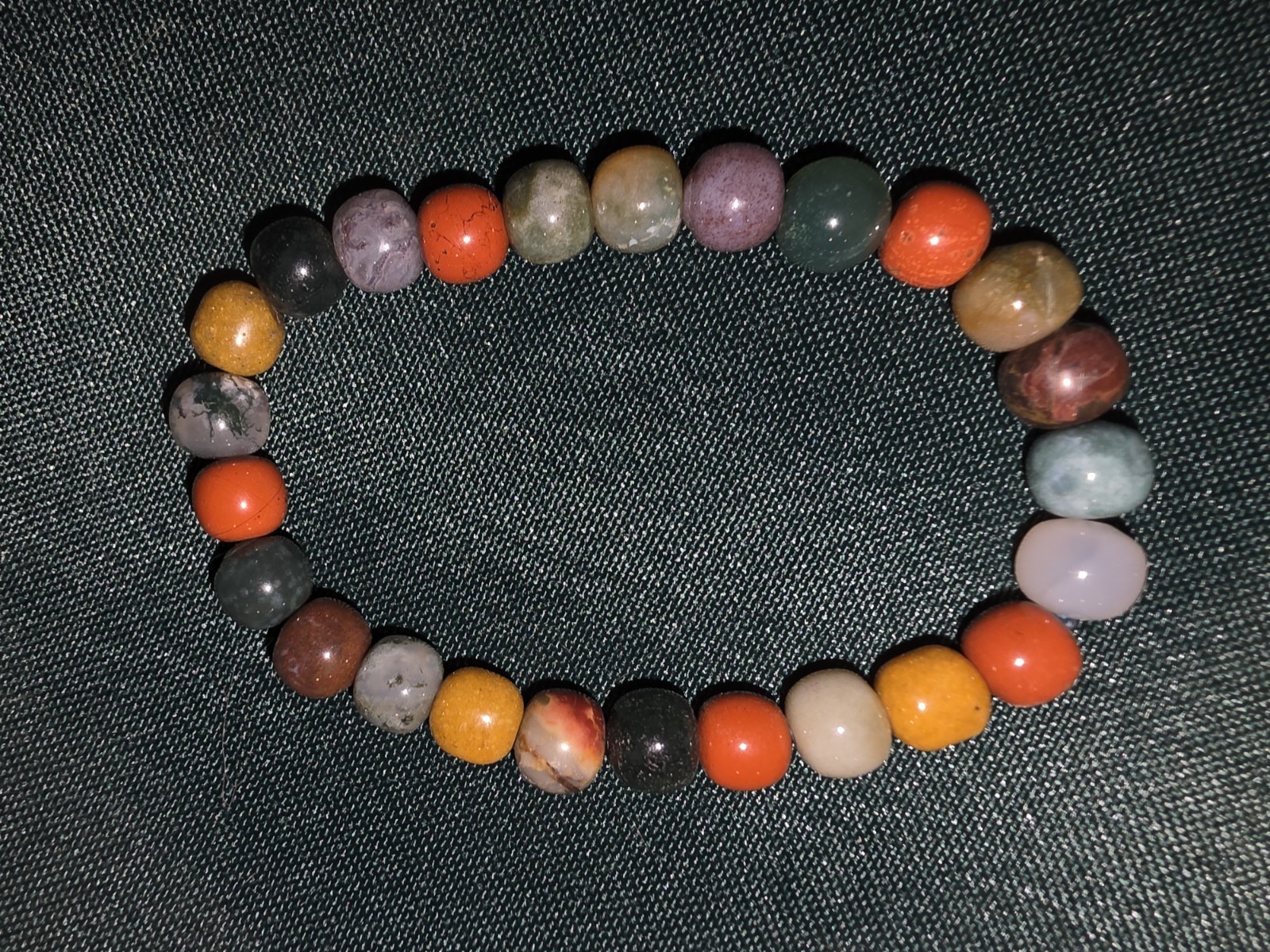 8mm Alushan Round Bead Elastic Stretch Genuine Gemstone Bracelet
