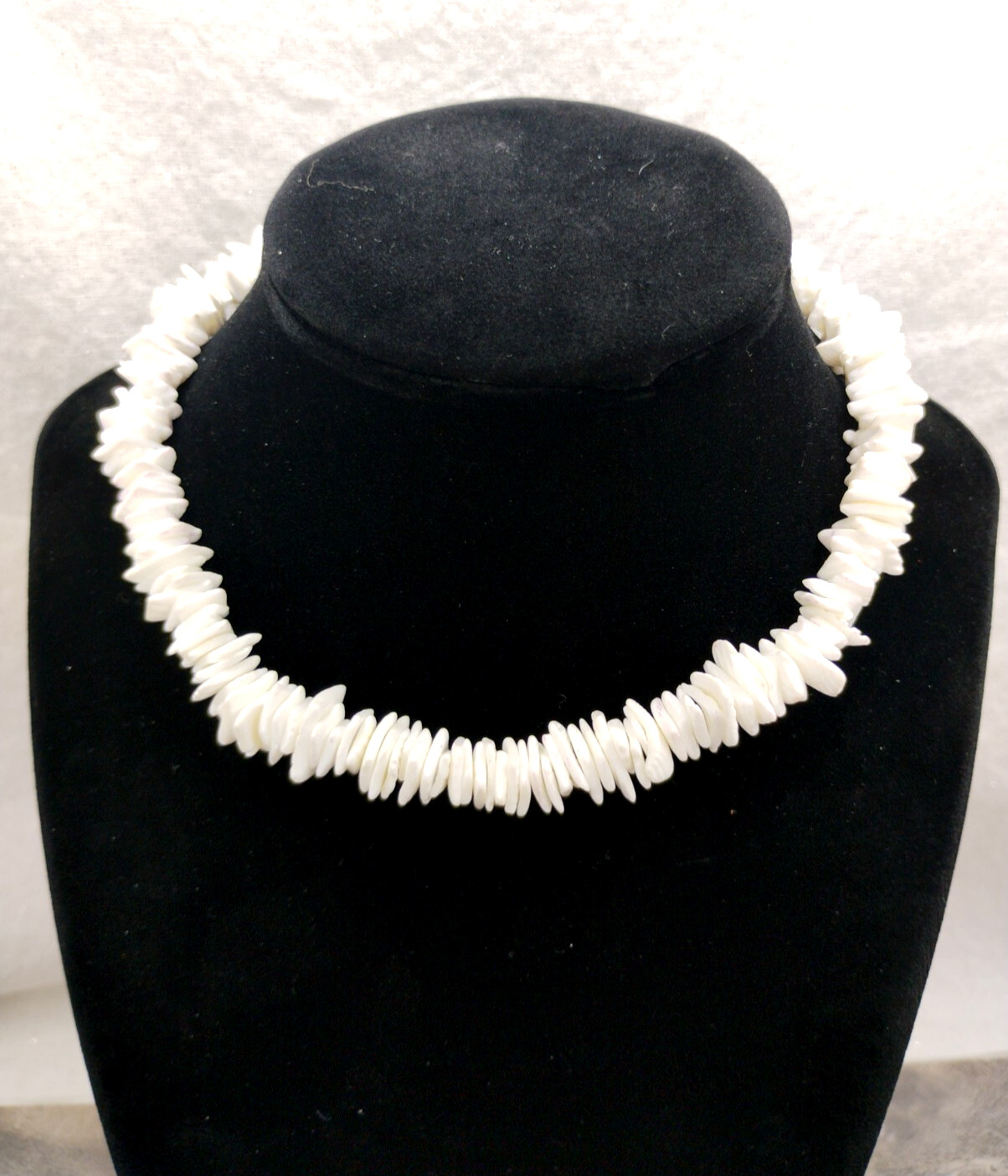 Vintage White Chipped Shell Choker Necklace & Anklet Set Beach Surfer Boho